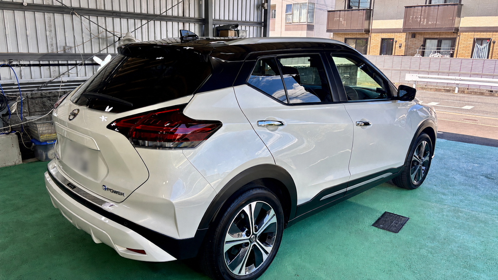 日産キックスe-POWER 磨き・ガラスコーティング施工完了後の全体写真