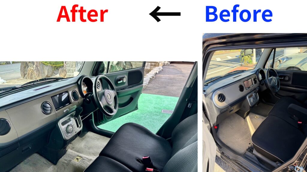 ラパン 車内クリーニング施工前後